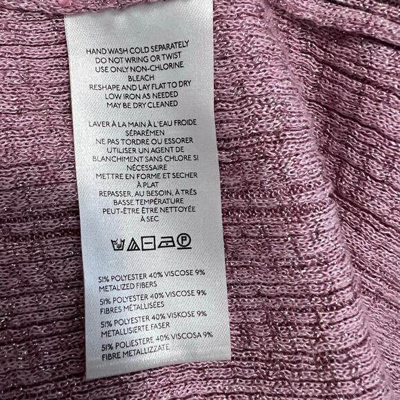 Anthropologie Purple Long Shine Shimmer Cardigan Size Medium - Picture 9 of 9